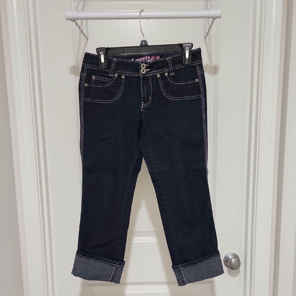 Angels Women's Dark Blue Cropped Jeans